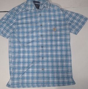Carhartt Light Blue and White Plaid Men's Shirt